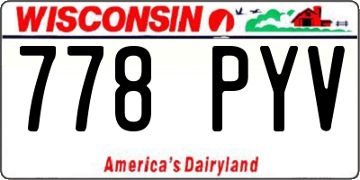 WI license plate 778PYV