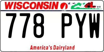 WI license plate 778PYW