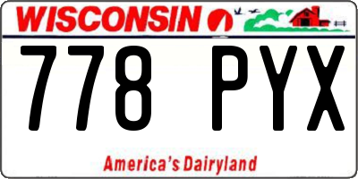 WI license plate 778PYX