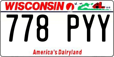WI license plate 778PYY
