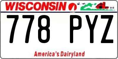 WI license plate 778PYZ