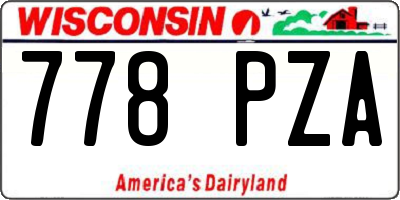 WI license plate 778PZA