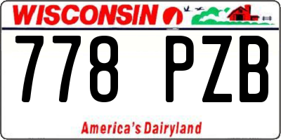 WI license plate 778PZB