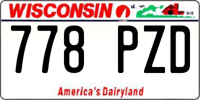 WI license plate 778PZD