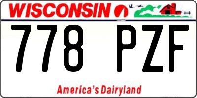 WI license plate 778PZF