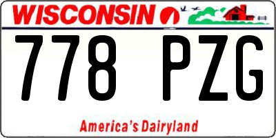 WI license plate 778PZG