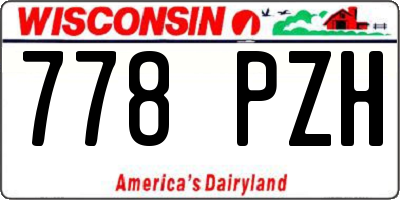 WI license plate 778PZH