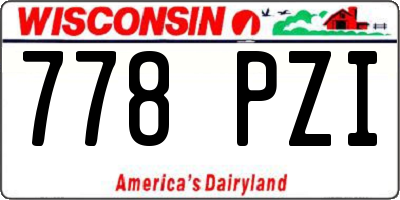 WI license plate 778PZI