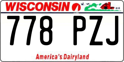 WI license plate 778PZJ