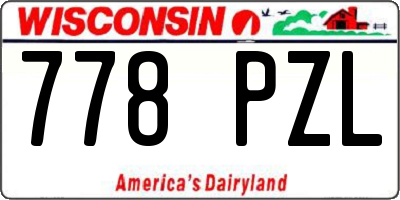 WI license plate 778PZL