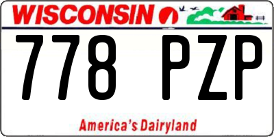 WI license plate 778PZP