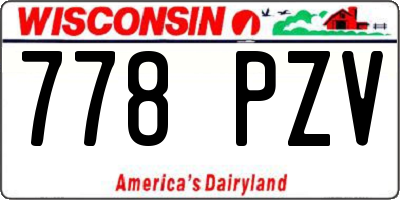 WI license plate 778PZV