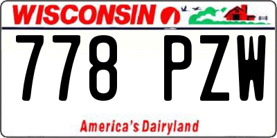 WI license plate 778PZW