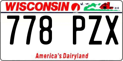 WI license plate 778PZX