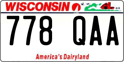 WI license plate 778QAA