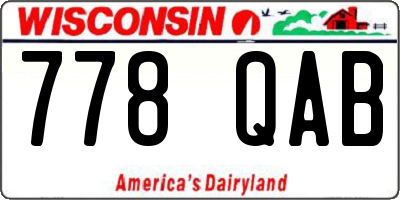 WI license plate 778QAB