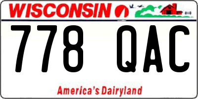 WI license plate 778QAC