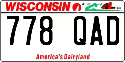 WI license plate 778QAD