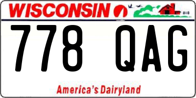WI license plate 778QAG