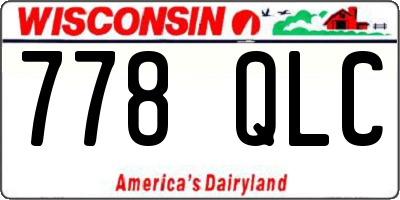 WI license plate 778QLC