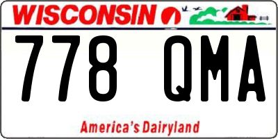 WI license plate 778QMA
