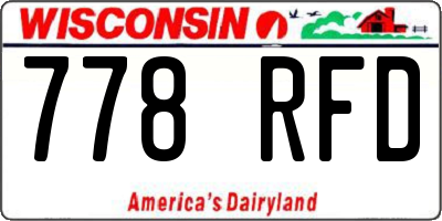 WI license plate 778RFD