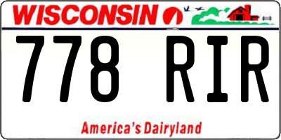 WI license plate 778RIR