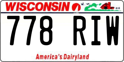WI license plate 778RIW