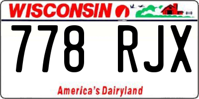WI license plate 778RJX