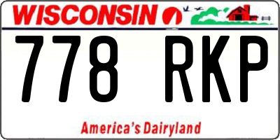WI license plate 778RKP