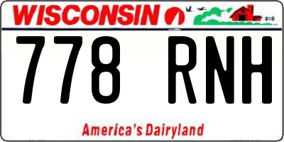 WI license plate 778RNH