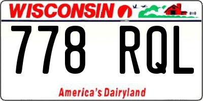 WI license plate 778RQL