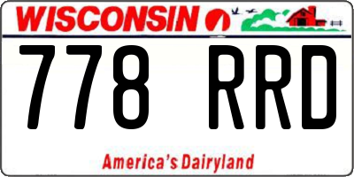 WI license plate 778RRD
