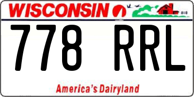 WI license plate 778RRL