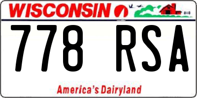 WI license plate 778RSA