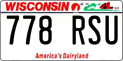 WI license plate 778RSU