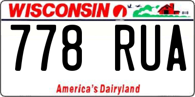 WI license plate 778RUA