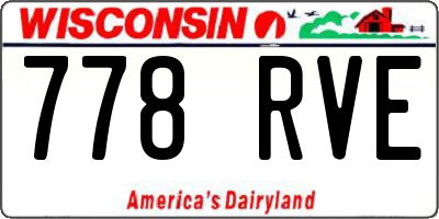 WI license plate 778RVE