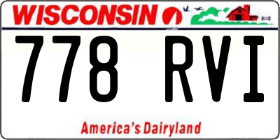 WI license plate 778RVI