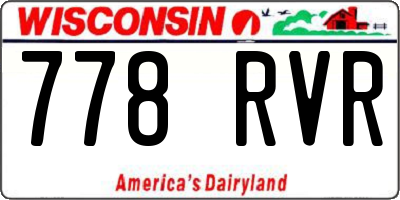 WI license plate 778RVR