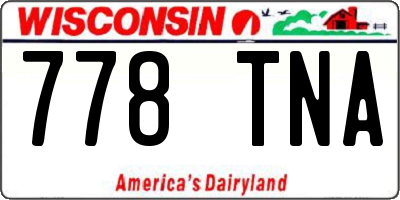 WI license plate 778TNA
