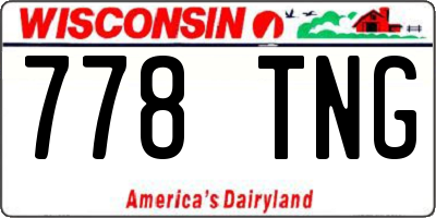 WI license plate 778TNG