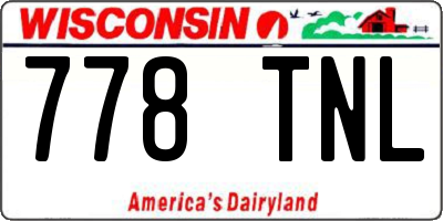 WI license plate 778TNL