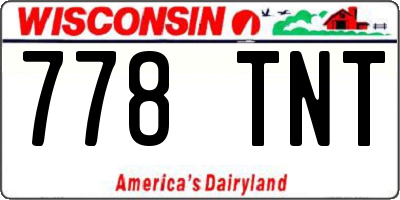 WI license plate 778TNT
