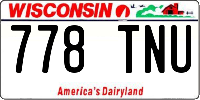WI license plate 778TNU