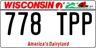 WI license plate 778TPP