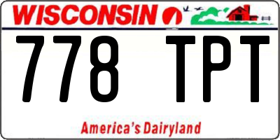 WI license plate 778TPT