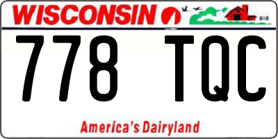 WI license plate 778TQC