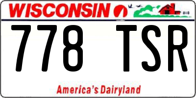 WI license plate 778TSR