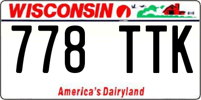 WI license plate 778TTK